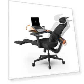 Ergonomic Chair with Footrest and Detachable Workstation — Office, NEWTRAL
