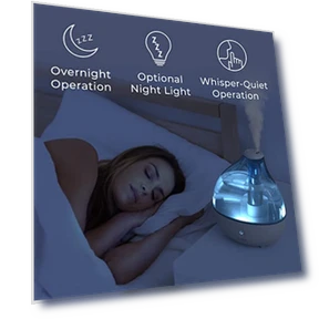 Ultrasonic Cool Mist Humidifier for Bedroom, Nursery, Office - Up to 25 Hours — Air Moisturizers, Pure Enrichment