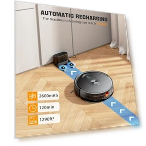 2 in 1 Robot Vacuum and Mop Combo with App Control, 3200Pa Suction, Self-Charging — Smart Cleaning Robots, XIEBro