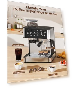 20 Bar Espresso Machine with Built-in Grinder and Milk Frother — Coffee & Espresso Combos, Electactic