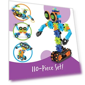 STEM Robots Building Set - 116 Pieces, Ages 5+, Robot Toy — Mechanical Construction Kits, Learning Resources