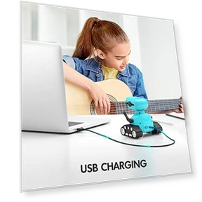 Rechargeable RC Robot Toy with Music and LED Eyes — Interactive Figures & Robots, ALLCELE