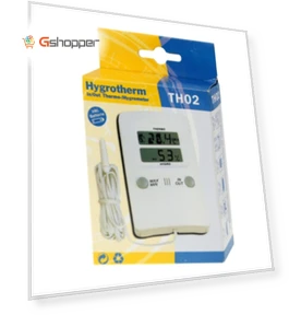 Digital LCD Indoor Outdoor Sensor Probe Weather Humidity Hygrometer Thermometer — Barometers