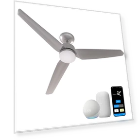 Modern All Seasons Smart Ceiling Fan with LED Lights — Ceiling Fan Wall Controls, Promounts