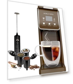 Hot And Iced Coffee Maker with Milk Frother — Coffee & Espresso Combos, NOBLE VISTA