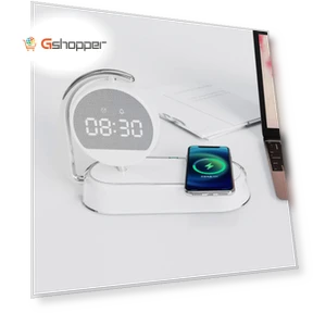 Desktop Clock Alarm Clock with Wireless Charging and Night Light — Alarm