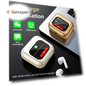 TWS Bluetooth Earphone with LCD Touch Screen, 8G Memory, ENC HD Calls, Low Latency — Headsets