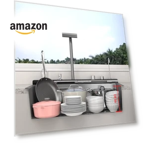 Double Waterfall Kitchen Sink — Single Basin Sinks, FVVJVV