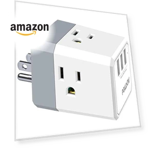 USB Wall Charger and Extender with 3-Way Splitter — Multi-Outlets