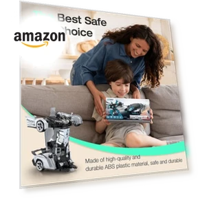 Transform Robot RC Cars with Flashing Light — Remote Control Cars, KKM