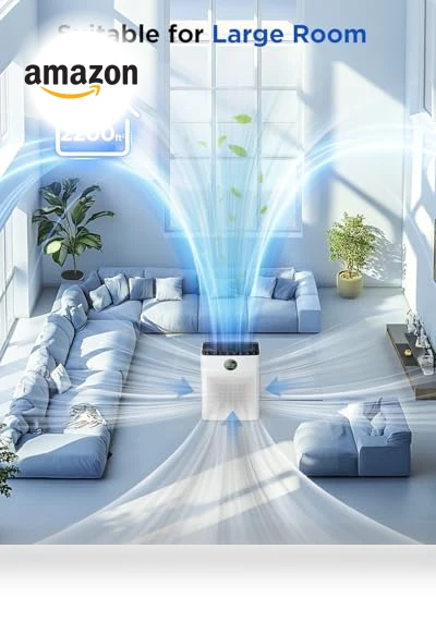 Large Room Air Purifier with Washable Filter and PM 2.5 Display — Electrostatic Air Purifiers, Mooka