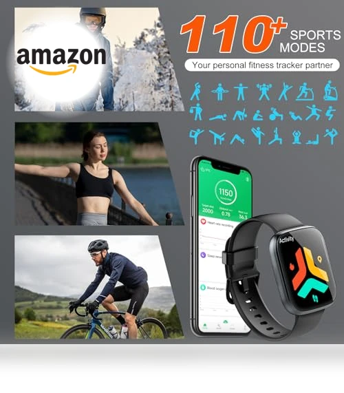 1.95" HD Touch Screen Smart Watch with Bluetooth Call, Fitness Tracker — Smartwatches, Puqo