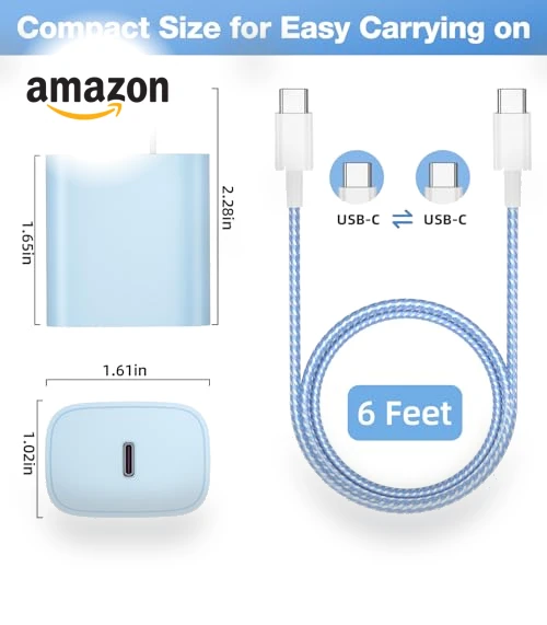 Fast Charging Wall Charger Block with USB C Cable — Chargers