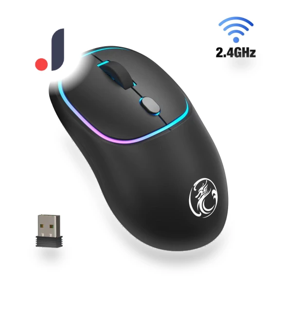 Bluetooth RGB Rechargeable Ergonomic Silent Optical Mouse — Computer Mice, Essager Electronic