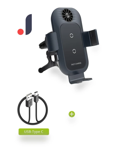 Touch Car Wireless Charger with Auto Sensor and Cooling Fan — Phone Accessories, Essager Electronic