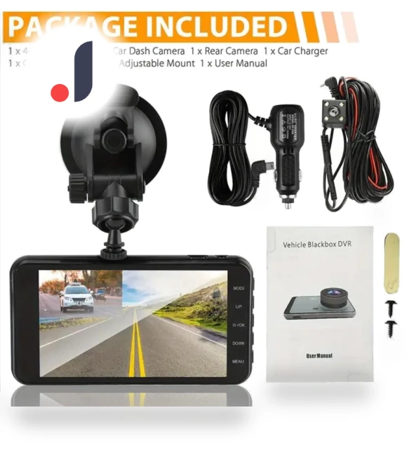 Dual Lens Dash Cam with 4-inch Touch Screen — Dashboard Cameras, Home Of Auto Parts