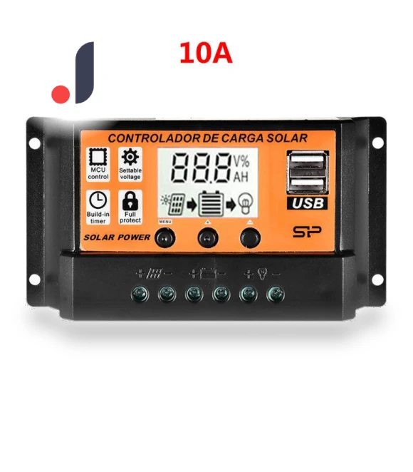 Automatic LCD Screen Solar Charge Controller with Dual USB — Chargers, Xudikou