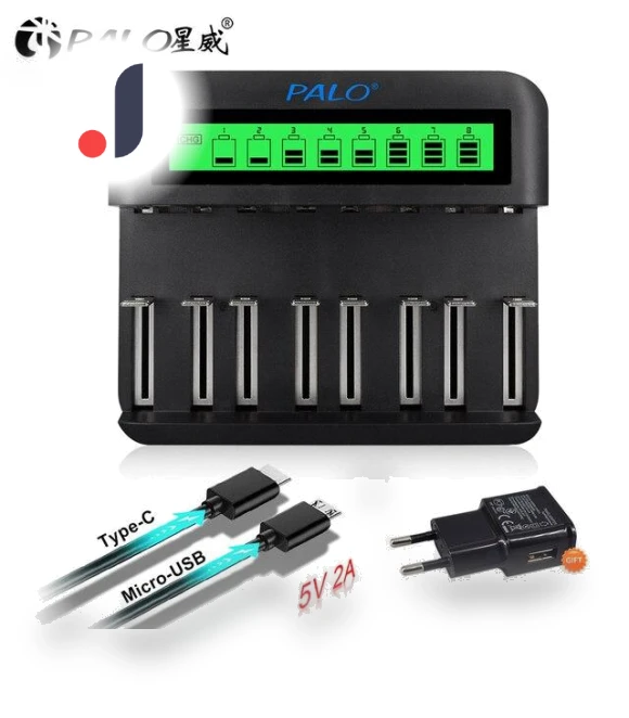 LCD Display USB Smart Battery Charger for AA AAA SC Size Batteries — Chargers, PALO