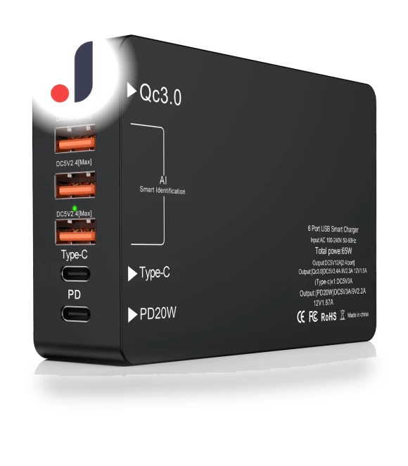 65W USB Smart Charger Multiport Fast Charger Block — Chargers, 3d printing machine