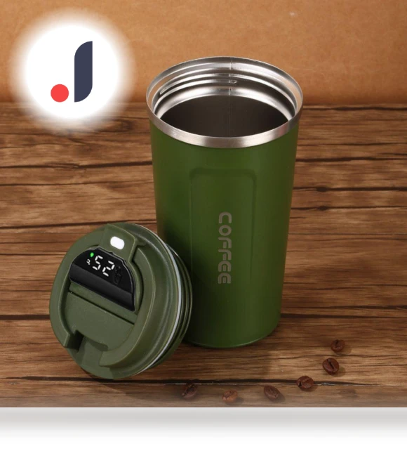 Smart Coffee Cup with Temperature Display — Beverage Warmers, Clock-Mall