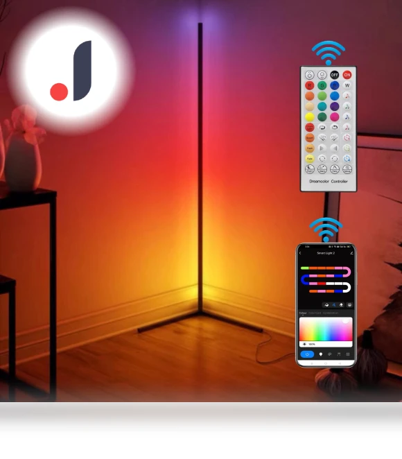 Smart Tuya Corner Floor Lamp — Standing Lights, OFFICE-MALL