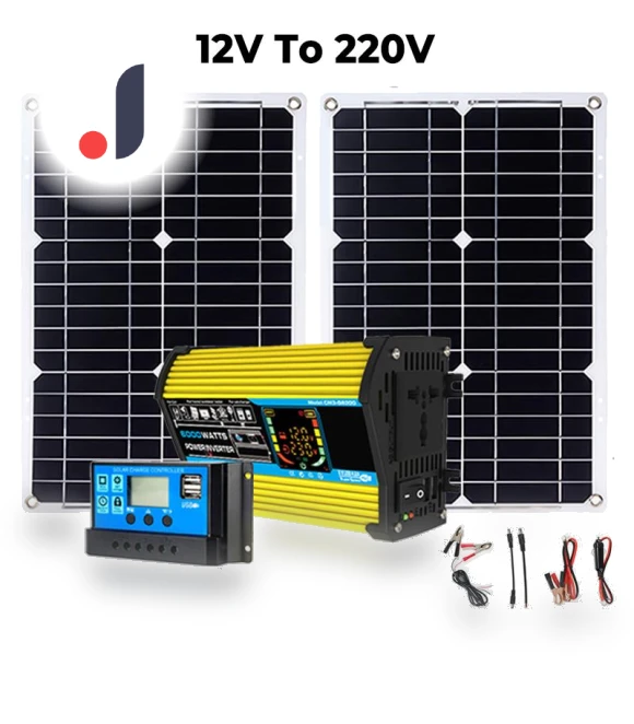 Solar Generator with 2x300W Solar Panels — Power Inverters, OFFICE-MALL