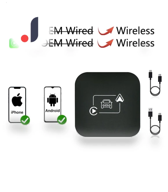 2 in 1 Wireless CarPlay USB Dongle with Android Auto — Stereo Receivers, Auto Launcher