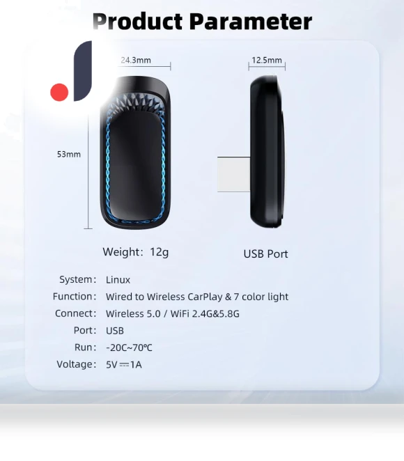 2IN1 Wired to Wireless Apple CarPlay Adapter — Stereo Receivers, Auto Launcher