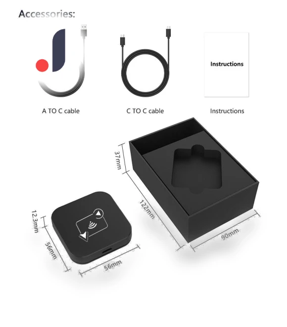 AI Box BT WiFi Wireless Carplay Android Auto Adapter — Phone Accessories, Dream Garage