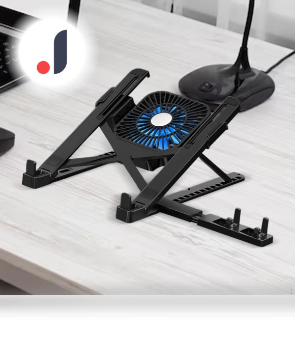 Ergonomic laptop stand with silent cooling fan — Cooling Pads & Fans, Hobbies mall