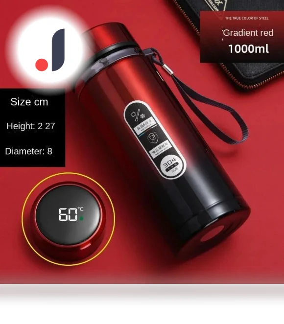 Portable Stainless Steel Thermos with LED Temperature Display — Travel Drinkware, Home Of Auto Parts
