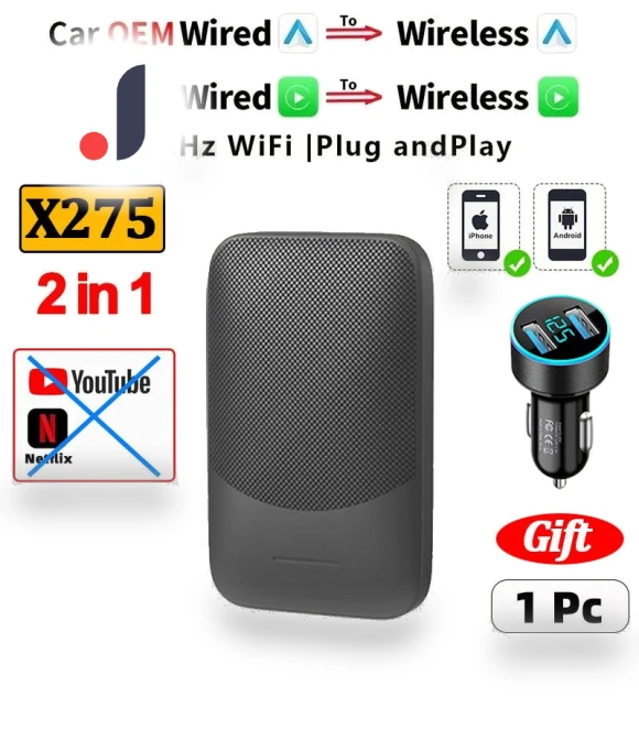 4-in-1 Wireless Carplay Android Auto Smart TV Box — Stereo Receivers, Home Of Auto Parts