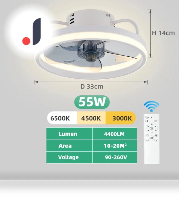 Smart Ceiling Fan with Light — Ceiling Fans, Modern Home Furnishing