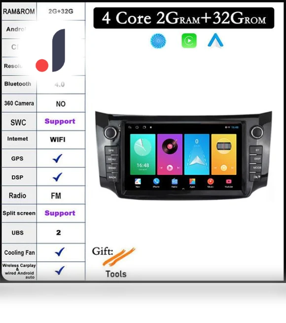 9-inch Android 14 Car Multimedia Player — Navigation & GPS Accessories, AutoSphere