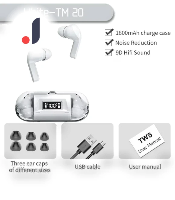 Bluetooth Earbuds with LED Display — Bluetooth Headsets, Uav parts center
