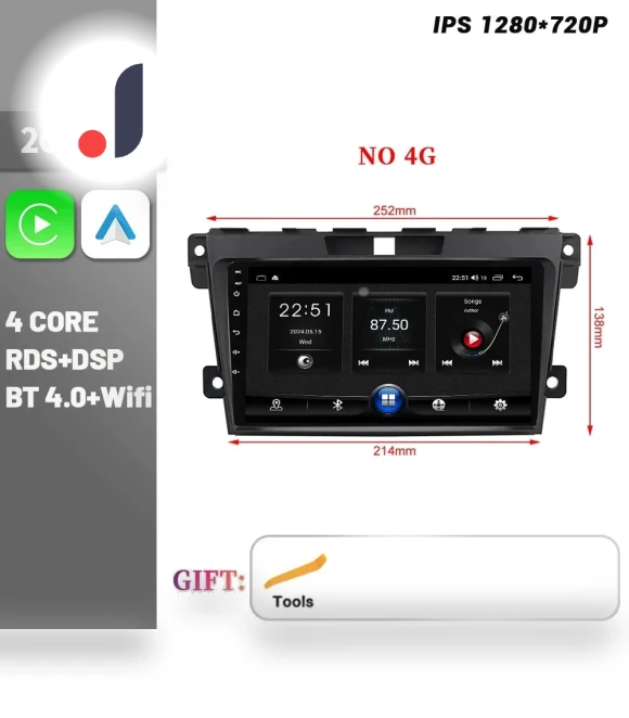 Bluetooth Wireless CarPlay Touch Screen Stereo Car Radio Multimedia Player with Navigation 4G GPS — Stereo Receivers, AutoSphere