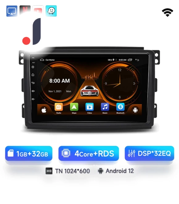 Car Radio with GPS, CarPlay, Android Auto — Stereo Receivers, JIUYIN