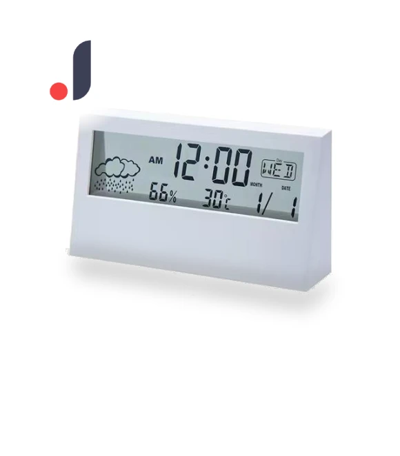 Electric Desktop Alarm Clock with Calendar, Temperature and Humidity Gauge — Alarms & Clocks, Actually lighting