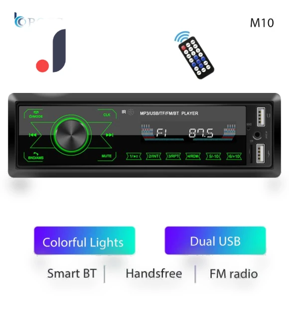 1 Din Touch Button BT MP3 Car Radio with Fast Charging — Stereo Receivers, AutoSphere