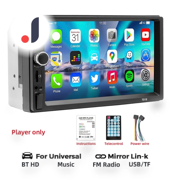 2 Din Car Radio with HD 7 Touch Screen — Car Installation Essentials, AutoSphere