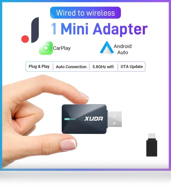 2-in-1 Wireless Mini Box for CarPlay and Android Auto — Car Accessories & Gadgets, ZoomSpark