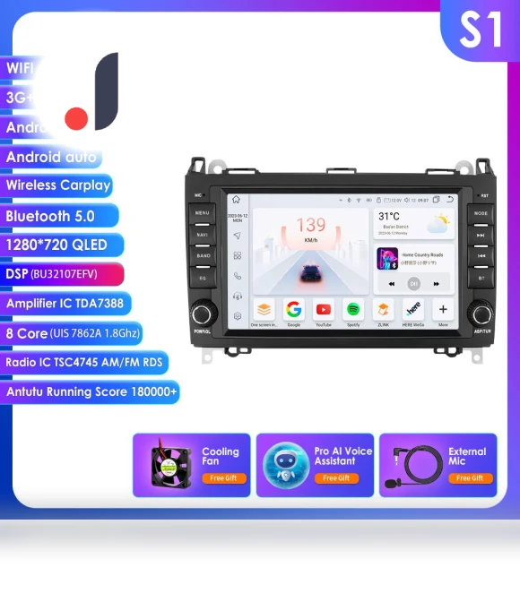 8-inch Car Stereo with Wireless CarPlay and Android Auto — Stereo Receivers, OSSURET