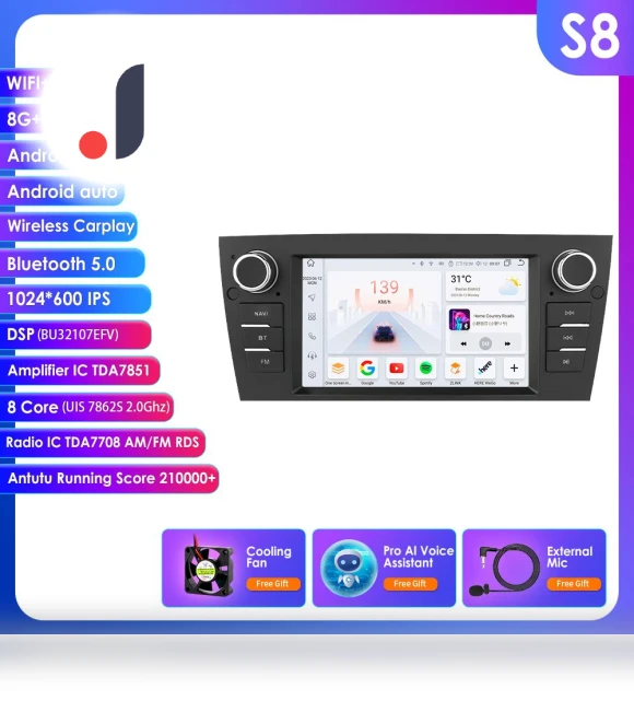 Intelligent 7-inch AI 2din Android 13 Car Multimedia Video Player — Stereo Receivers, OSSURET