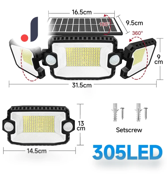 LED Solar Light Outdoor Dual Induction PIR Motion Sensor Waterproof Solar Power Wall Lamp — Outdoor Security & Flood Lighting, AutoSphere