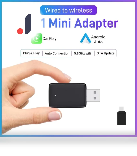 Mini Wired to Wireless 2 in 1 AI Box Carplay — Car Installation Essentials, Dream Garage