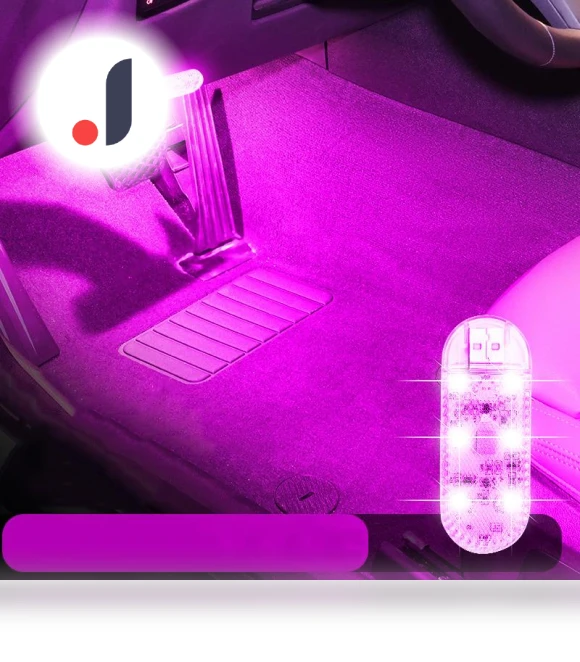 USB Touch Sensor LED Car Interior Light — Light Kit, Dream Garage