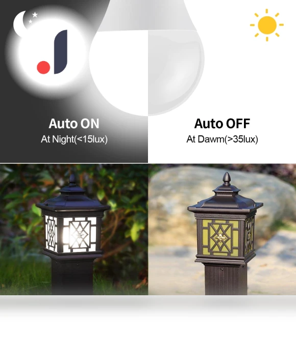 15W E27 LED Sunset to Sunrise Night Light Bulb with Light Sensor — LED, HOME-Auto-001