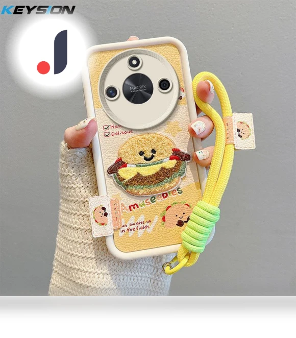 Cartoon Cute Plush Phone Case with Lanyard — Protective Cases, KEYSION