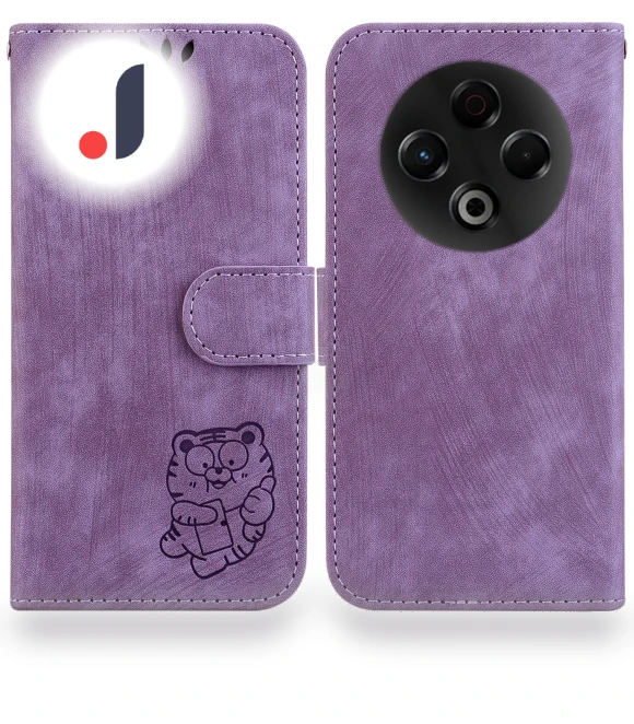 Leather Wallet Case with Tiger Embossing and Wrist Strap — Flip Cases, Smartwatch 2025