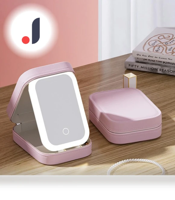 Smart LED Mirror Makeup Storage Box — Cosmetic Cases, Precious Stones